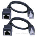 Network rj45/rj12 male/female molded extension cable